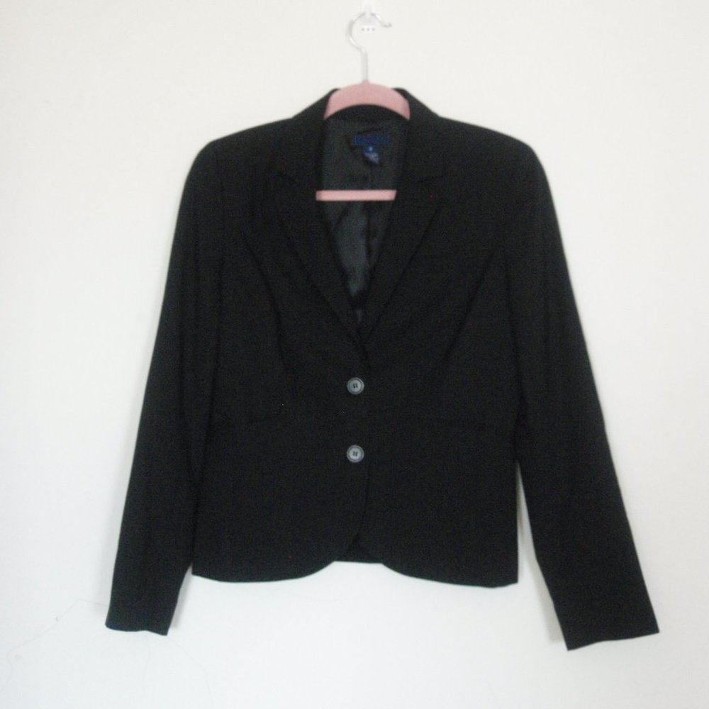 J. Crew | Black Classic Two Button Wool Blazer - image 2